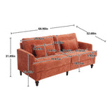 Mid Century Modern Chenille Fabric Loveseat Sofa, 2 Seat Upholstered Couch