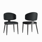 Modern Design Dining Chairs (Set of 2) - Black