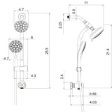 Multi Function Dual Shower Head System With 4.7" Rain Showerhead, 8 Function Hand Shower, Adjustable Slide Bar
