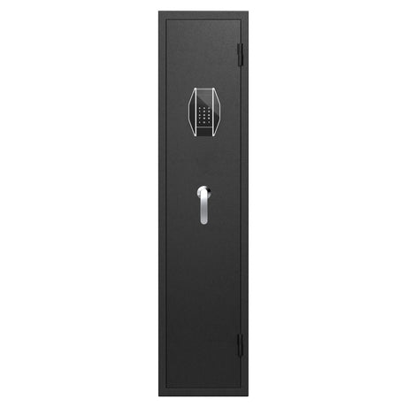 3 - 4 Gun Safe For Rifles And Pistols, Quick Access Password Gun Safe, High Security Metal Rifle Safe Locker With Removable Shelf And 2 Adjustable Gun Slots - Black
