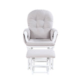 Mason - Glider And Ottoman White Wood