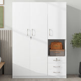 2 Doors Wardrobe Storage For Bedroom With Shelves And 3 Drawers