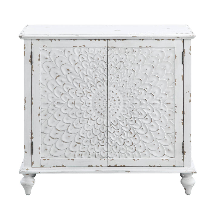 Antique White 2-Door Console Cabinet