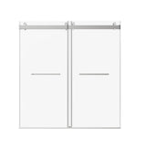 Frameless Double Sliding Soft-Close Shower Door, 3 / 8" (10Mm) Thick SGCC Tempered Glass Door, Matte