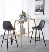 Velvet Barstool With Back (Set of 2)