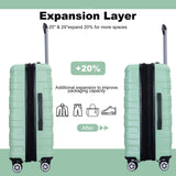 3 Piece Luggage Sets Lightweight & Durable Expandable Suitcase With Two Hooks