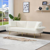 Luxury Corduroy Foldable Double Sofa Bed With Folding Armrests