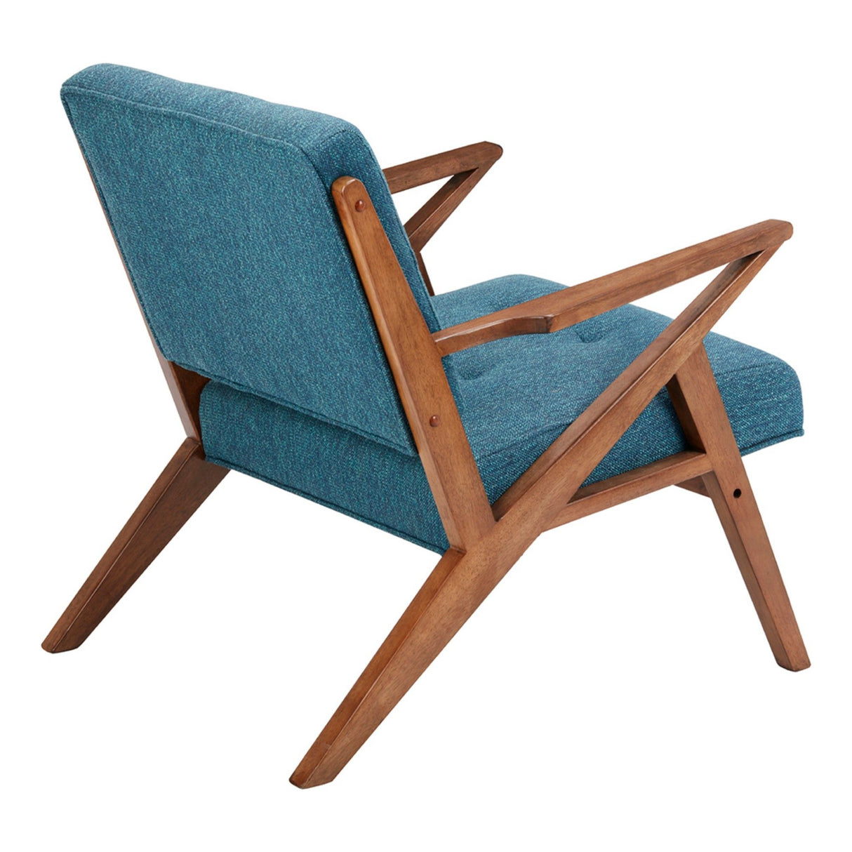 Lounge Chair With Tufted Upholstery And Solid Wood Frame