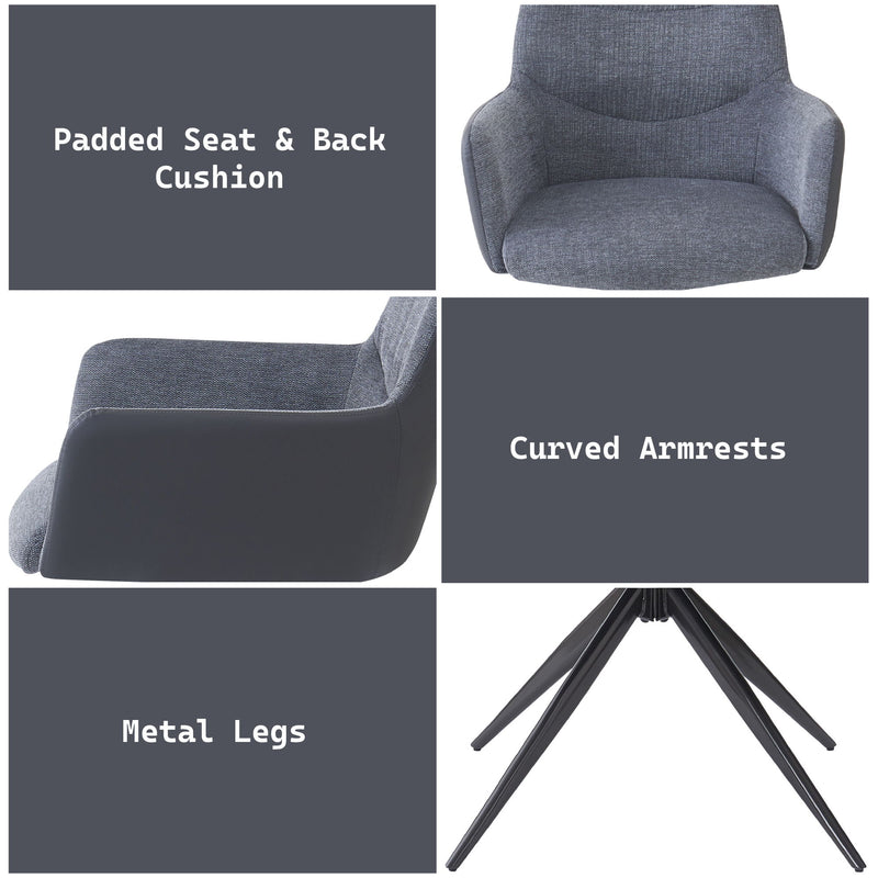 Hester - Arm Chair (Set of 2) - Gray