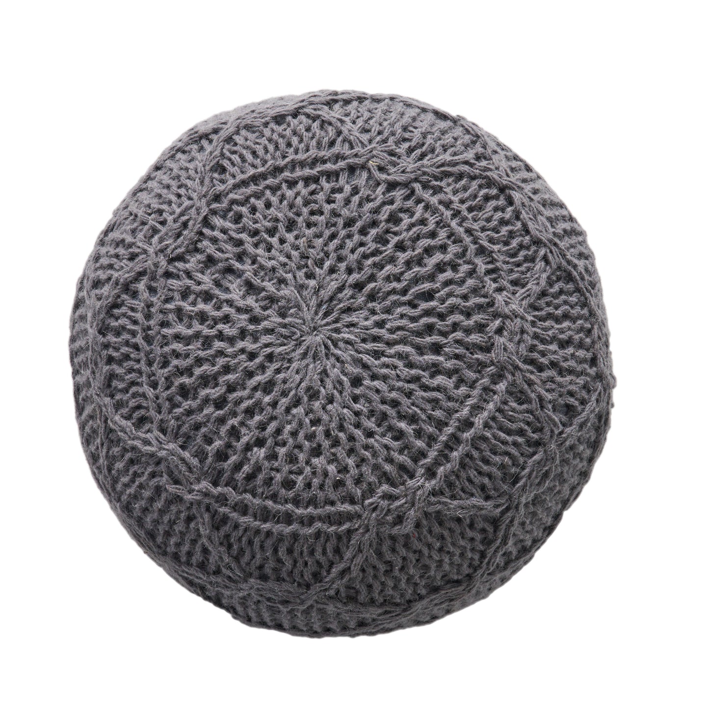 MALIBU KNITTED WOOL 20 X 20 ROUND POUF