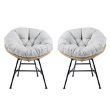 Palos - Outdoor Wicker Lounge Chair (Set of 2) - Brown / Light Gray