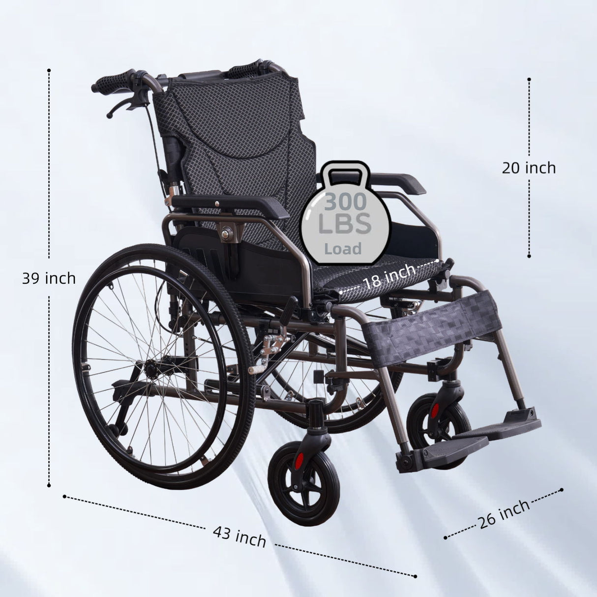 Premium Foldable Transport Wheelchair For Adults