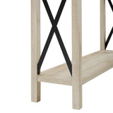 Farmhouse Metal X Table With Lower Shelf