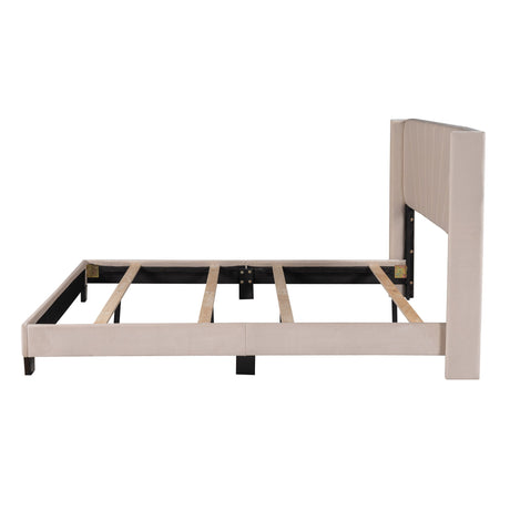 Velvet Upholstered Platform Bed, Box Spring Needed