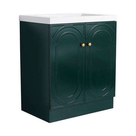 Contemporary Freestanding Bathroom Vanity With Resin Sink & Soft-Close Cabinet Doors