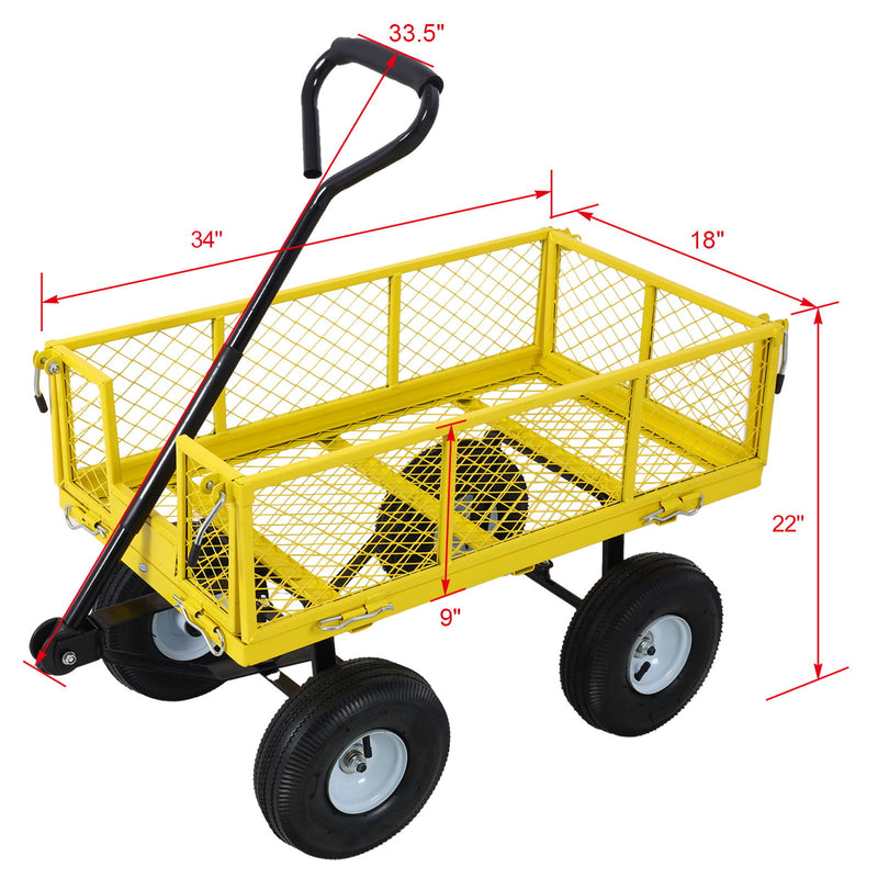 Heavy Duty Steel Garden Cart With Sides