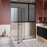 Pivot Shower Door With And Handle - Matt Black