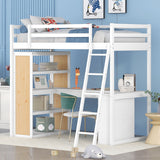 Loft Bed With Ladder, Shelves, And Desk