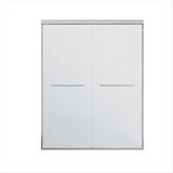 Double Sliding Shower Door, Semi-Frameless Bypass Bathroom Sliding Door With 1/4" (6 Mm) Tempered Glass For Walk-In Shower