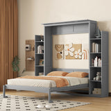 Wall Murphy Bed With Shelves And LED Lights