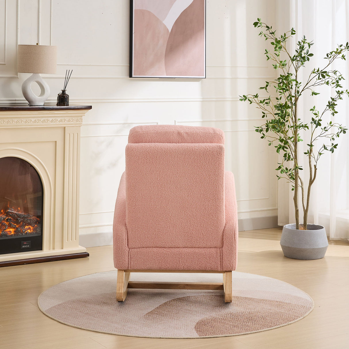 Rocking Glider Chair With High Back And Side Pocket