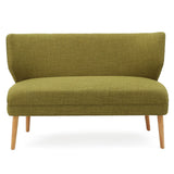Elegant Classic Upholstered Loveseat With Curved Backrest