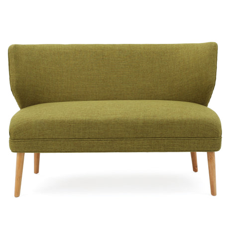 Elegant Classic Upholstered Loveseat With Curved Backrest