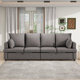 4 Seat Chenile Sectional Sofa Set With 2 Pilows, Freely Combinable