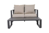 Double Sofa With Rectangular Coffee Table, Cushions Tino Tino - Light Gray