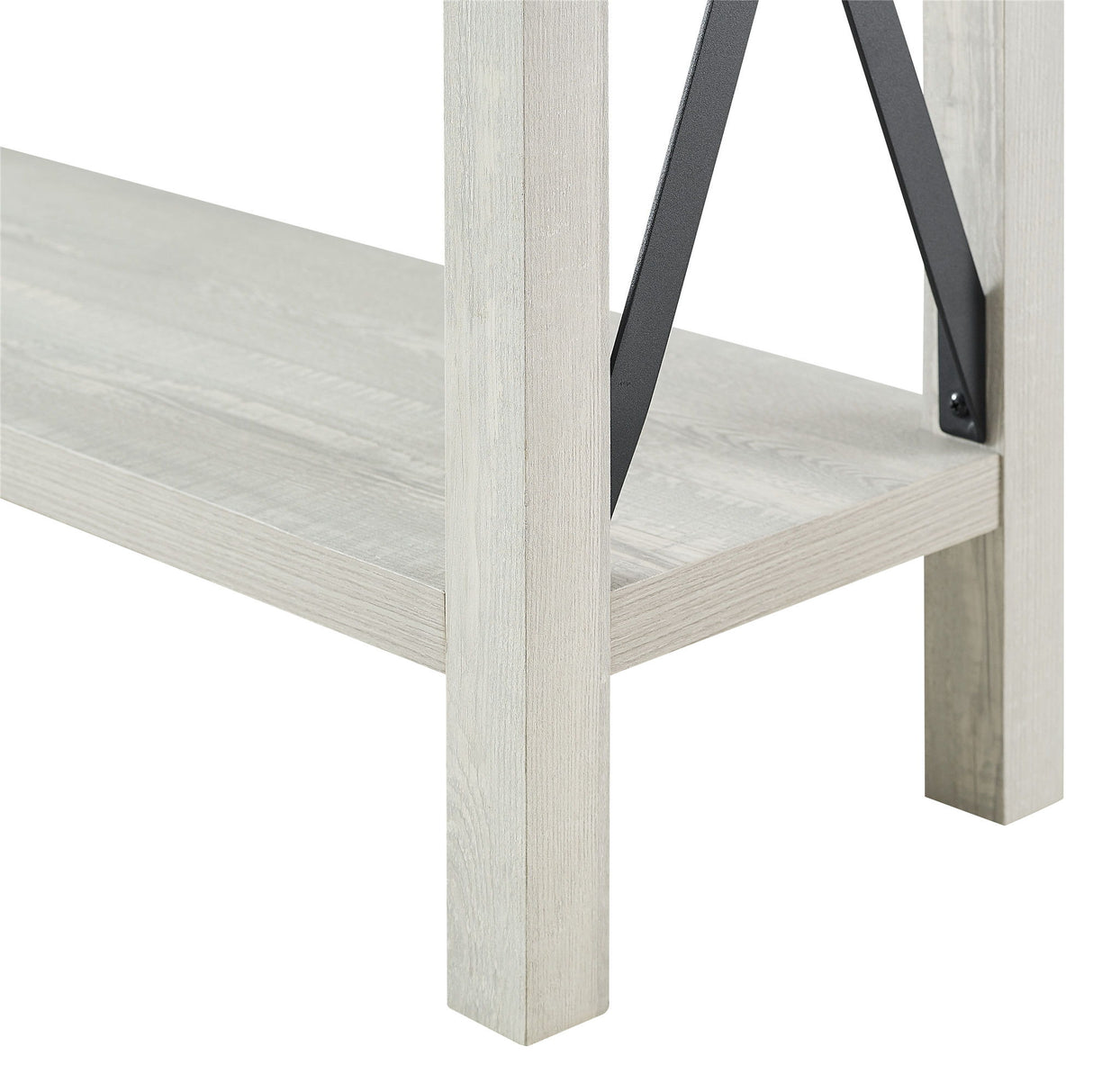 Farmhouse Metal X Table With Lower Shelf