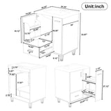 Bathroom Vanity With Sink, Deep Drawer, Door Shelf, 2 Tier Basket