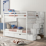 Bunk Bed With Shelves And 6 Storage Drawers