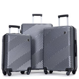 3 Piece Luggage Sets Lightweight Suitcase With Two Hooks, Spinner Wheels,