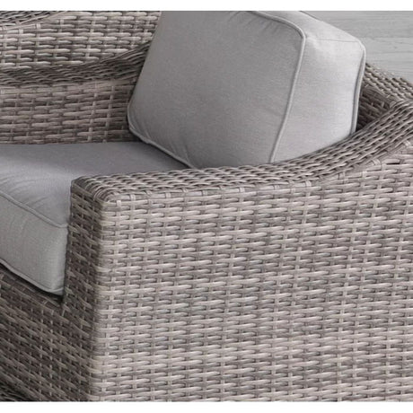 Elegant Swivel Patio Chair With Luxurious Cushions Perfect For Outdoor Relaxation (Set of 2) - Gray Mix