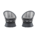 Modern Swivel Wicker Lounge Chair With Round Design