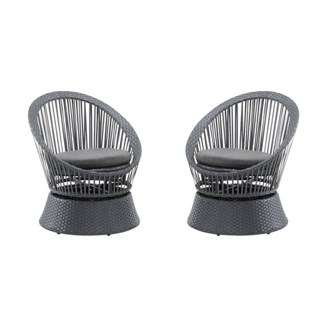 Modern Swivel Wicker Lounge Chair With Round Design