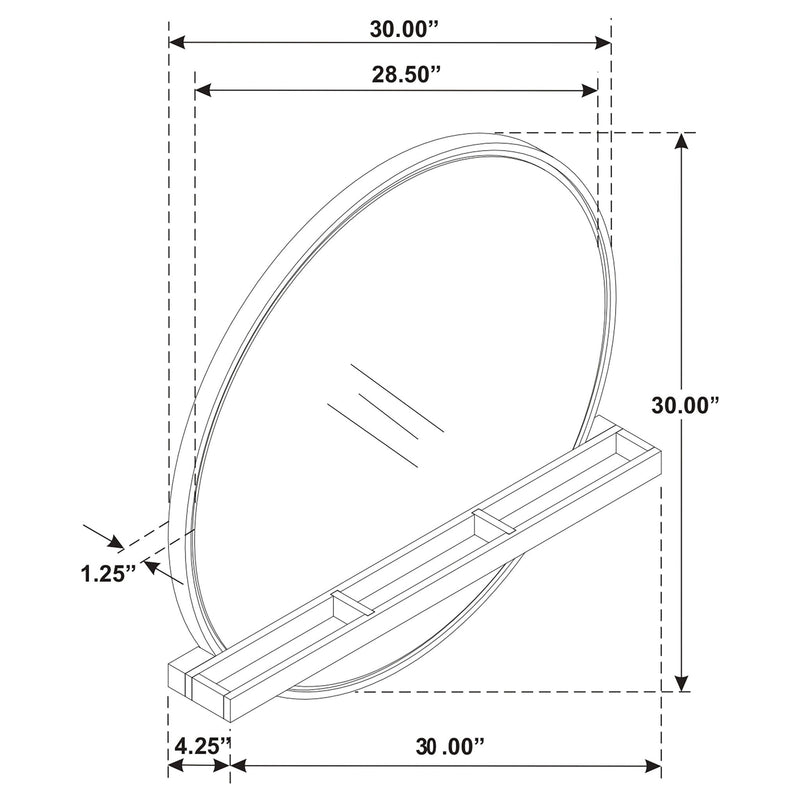 Benson - Round Vanity Wall Mirror With Shelf - Sand