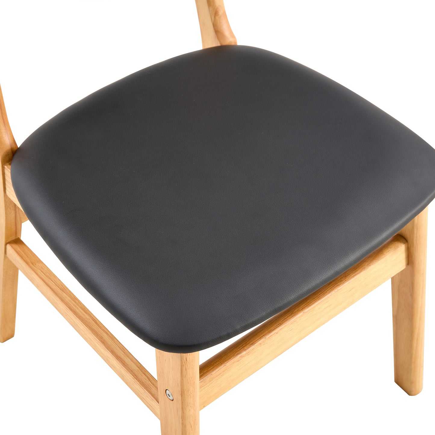 The stylish and durable solid wood dining chair, small curved back, PU cushion, and beautiful shape match perfectly with any room and everyday use