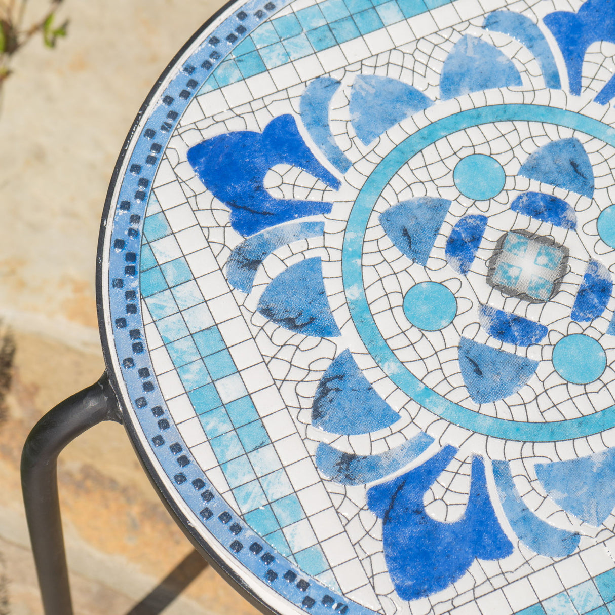Skye - End Table - White / Blue