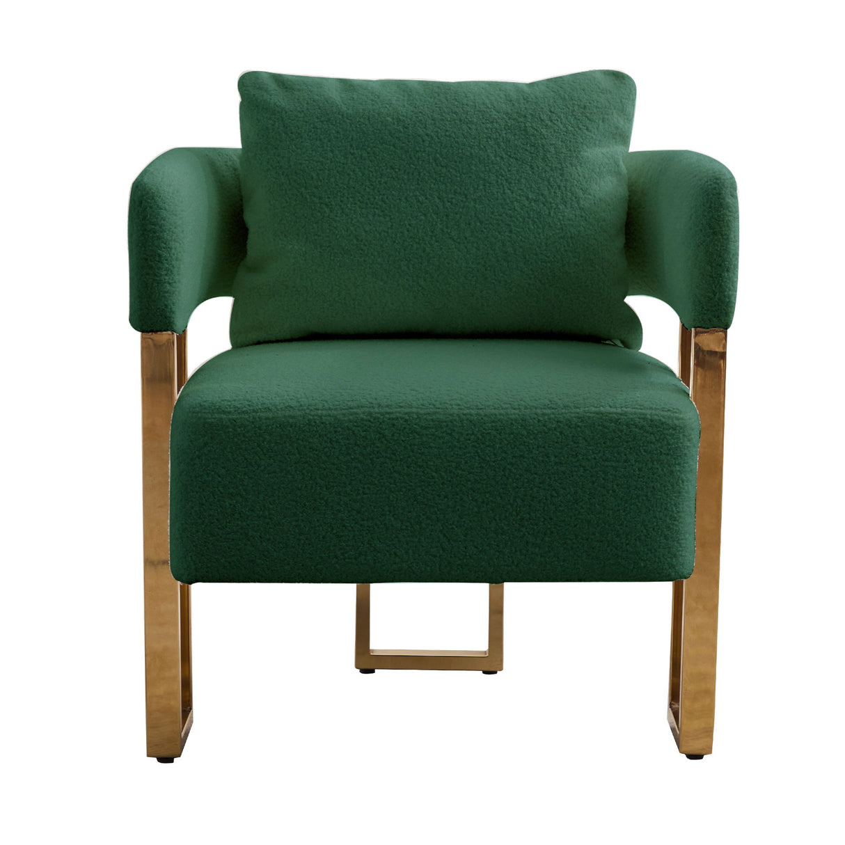 Modern Decorative Chair Teddy Fleece Upholstered And Metal Foot