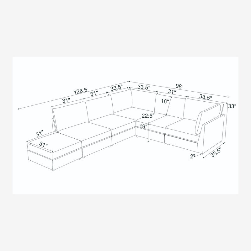 Reversible Modular Sectional & Custom Configuration And Premium Upholstery - Dark Green
