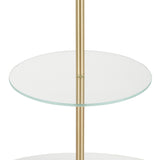 Chloe - Contemporary Shelf Floor Lamp - Clear / White