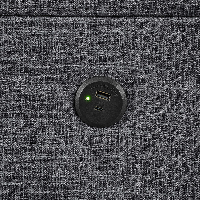 Camden - Power Sectional Sofa With Storage Ottoman And Built In Charging Ports - Gray