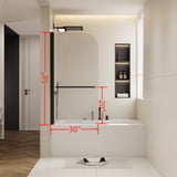 Bathtub Shower Door With 6mm Tempered Glass