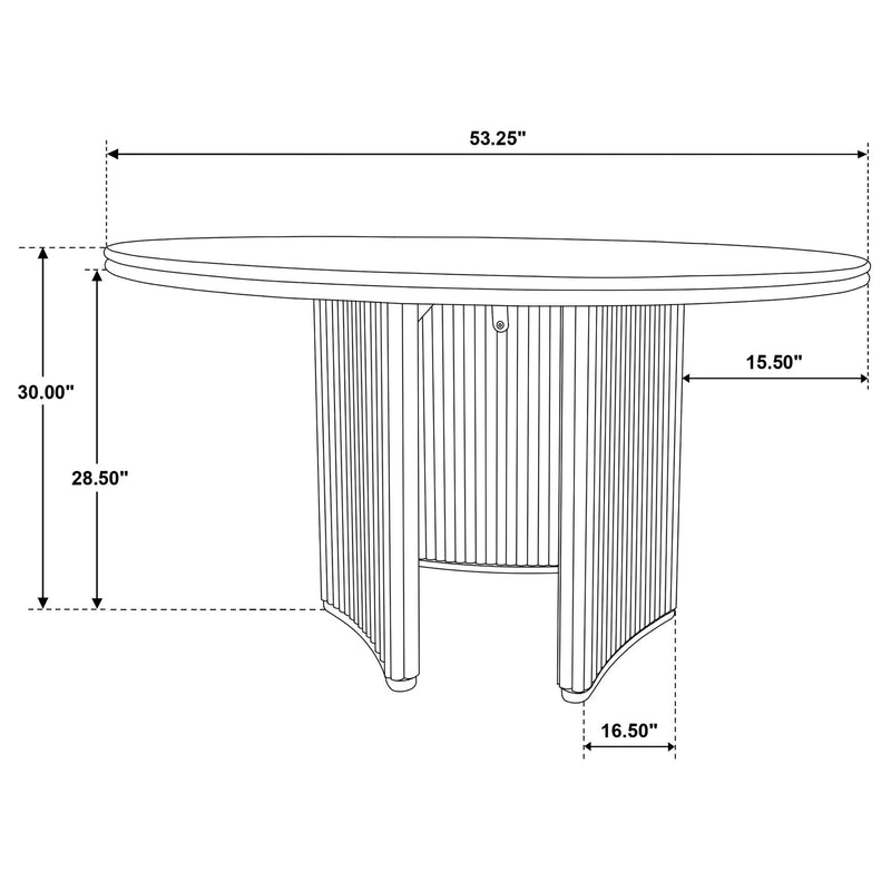 Dreydon - Round Dining Table With Textured Tripod Base - Light Brown