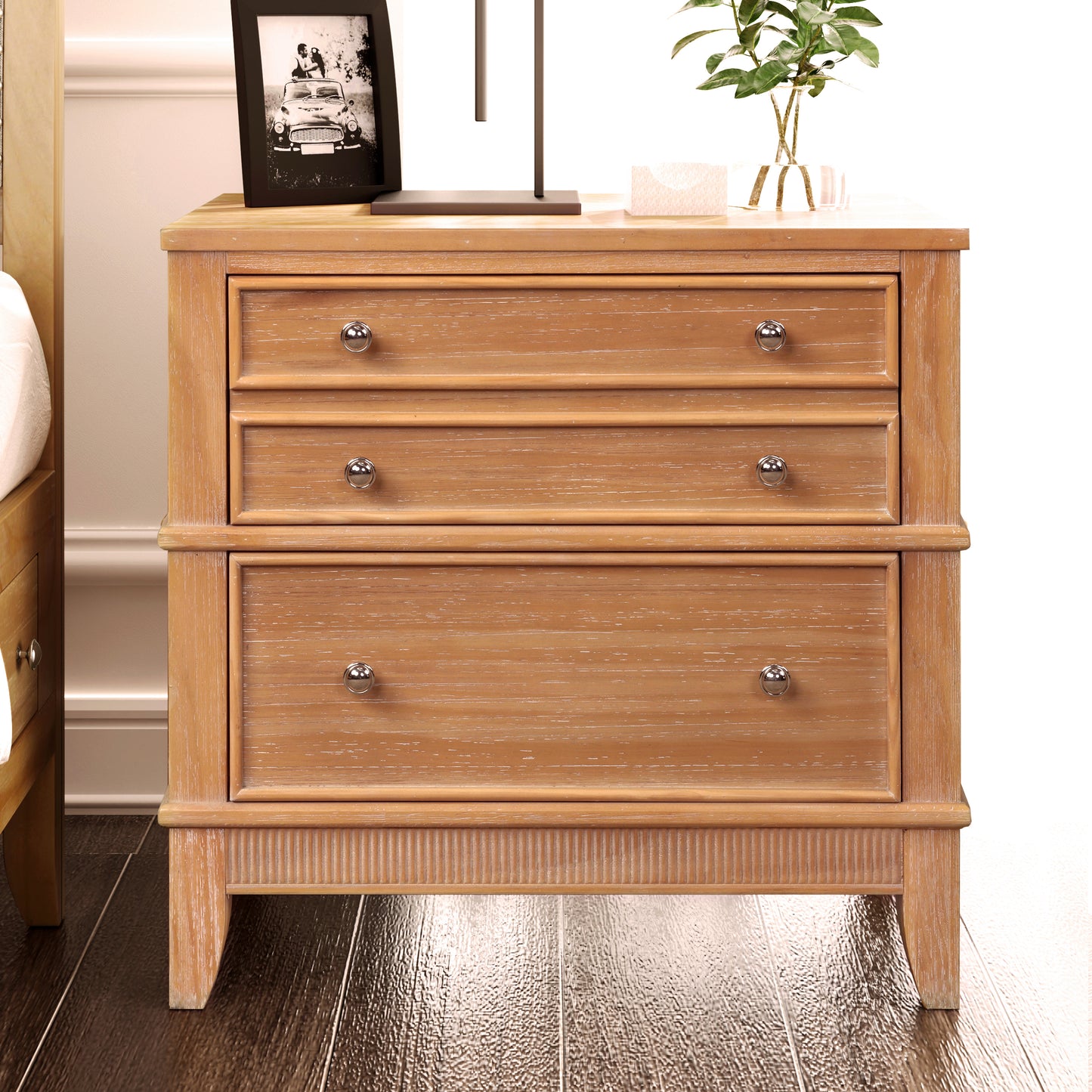 Hazel 3-Drawer Hazel 3-Drawer Side Table for Living Room, Hallway, Entryway(Old SKU:WF315640AAD)