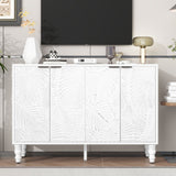 Modern TV Stand With 2 Spacious Storage Space And Anti-Tip Device