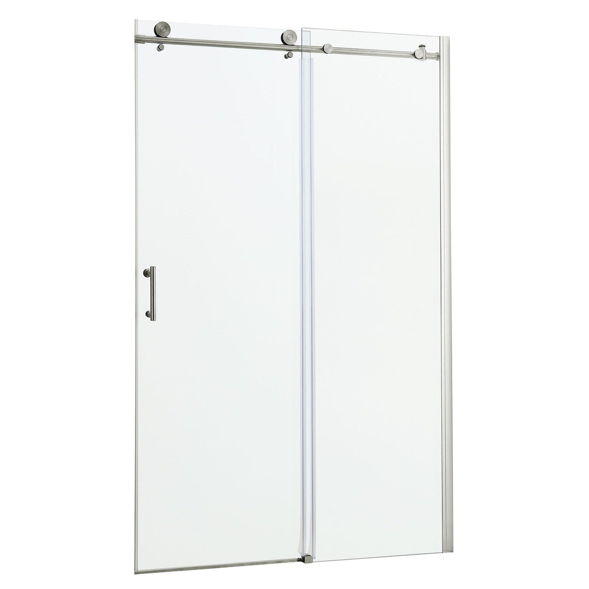 Single Sliding Bypass Shower Door Enclosure With Tempered Glass