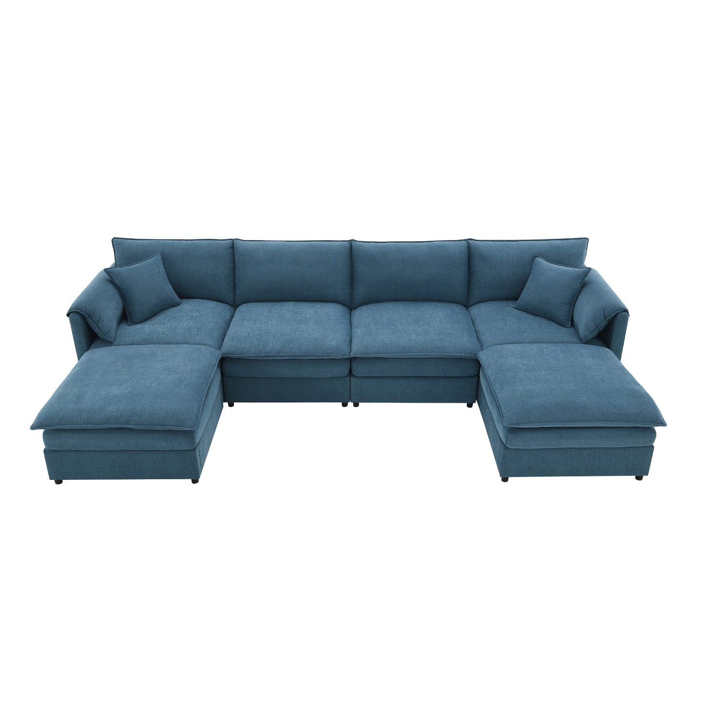 [VIDEO provided] [New] 134*66" Chenille Modular Sectional Sofa,U Shaped Cloud Couch Set with Double Cushions ,6 Seat Sleeper Sofa Bed with Ottomans,Oversized Indoor Furniture for Living Room, 3 Colors