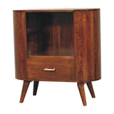 Cortez - T Bar Open Slot Cabinet - Dark Brown